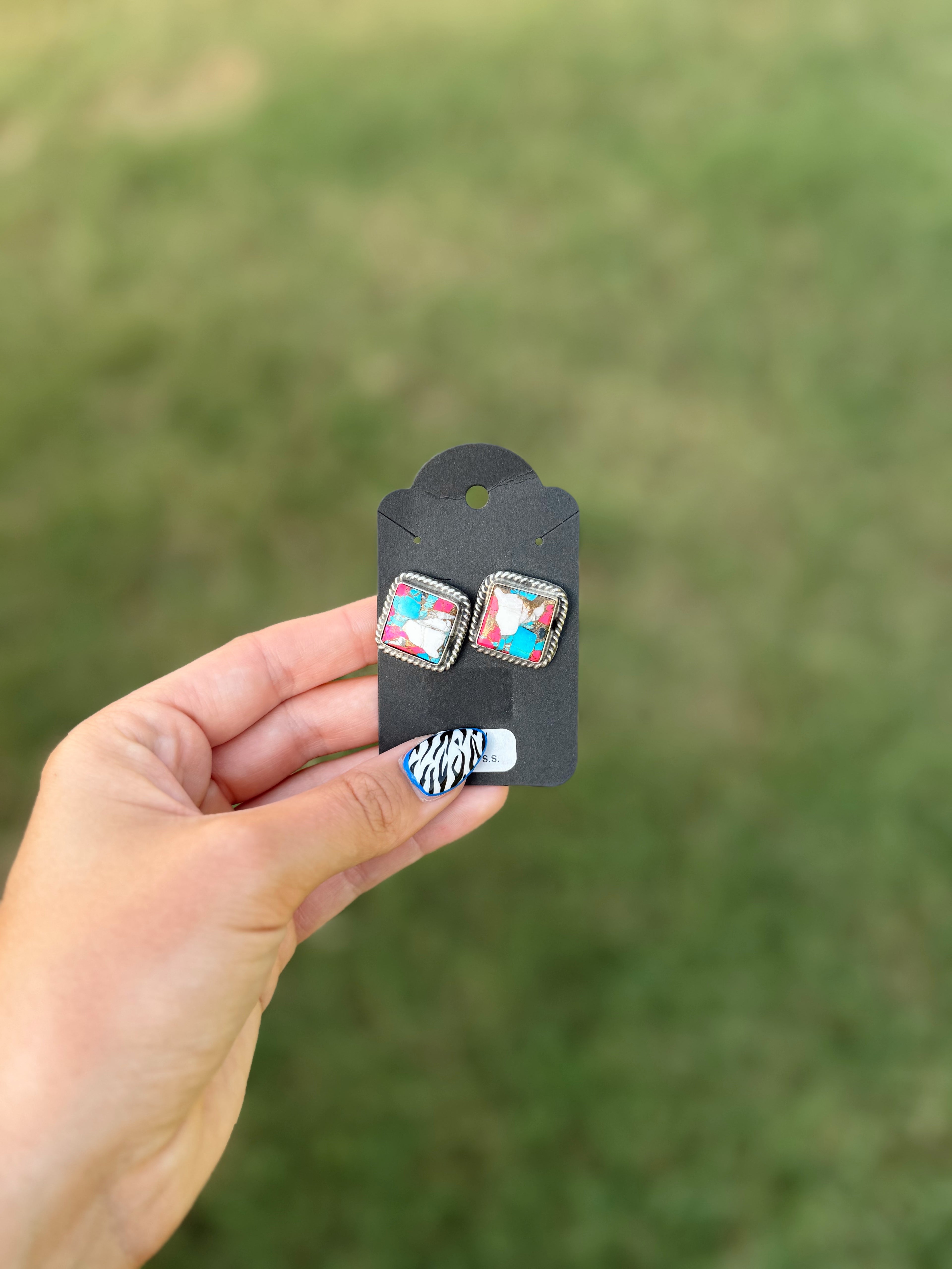 Cotton Candy Studs
